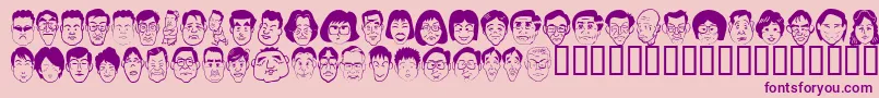 Sakabe People06 Font – Purple Fonts on Pink Background