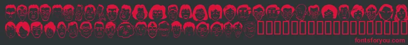 Sakabe People06 Font – Red Fonts on Black Background