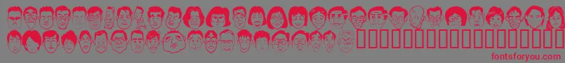 フォントSakabe People06 – 赤い文字の灰色の背景