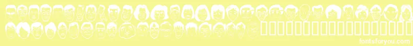 Sakabe People06 Font – White Fonts on Yellow Background