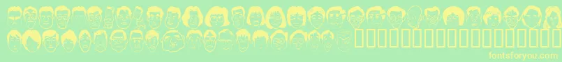 Sakabe People06 Font – Yellow Fonts on Green Background