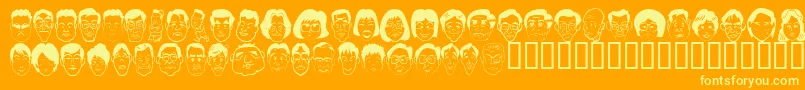 Sakabe People06 Font – Yellow Fonts on Orange Background