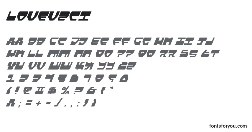Schriftart Lovev2ci – Alphabet, Zahlen, spezielle Symbole