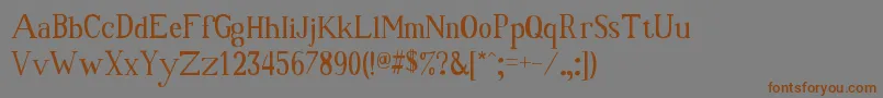 Weitere Informationen zur One47-Schriftart One47-Schriftart – Braune Schriften auf grauem Hintergrund
