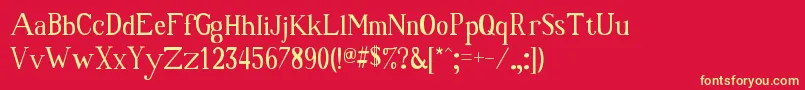 フォントOne47 – 黄色の文字、赤い背景