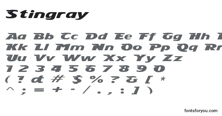 Stingray (38925)-fontti – aakkoset, numerot, erikoismerkit