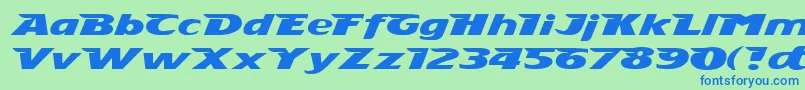 Stingray Font – Blue Fonts on Green Background