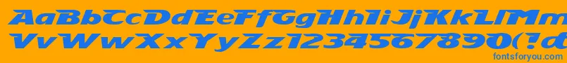 Stingray Font – Blue Fonts on Orange Background