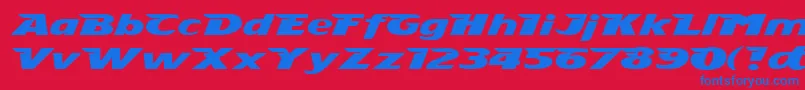 Stingray Font – Blue Fonts on Red Background