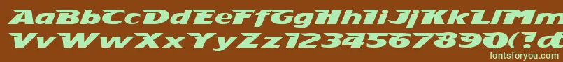 Stingray Font – Green Fonts on Brown Background