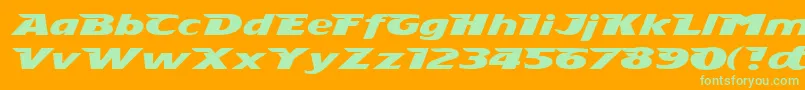 Stingray Font – Green Fonts on Orange Background