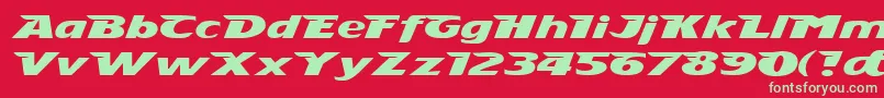 Stingray Font – Green Fonts on Red Background