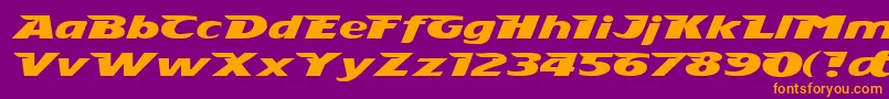 Stingray Font – Orange Fonts on Purple Background