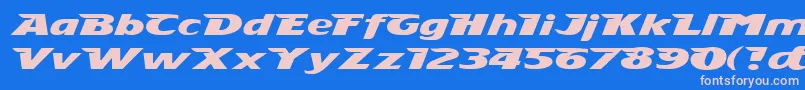 Stingray Font – Pink Fonts on Blue Background