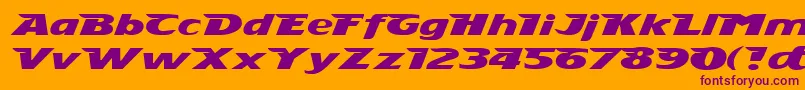 Stingray-fontti – violetit fontit oranssilla taustalla