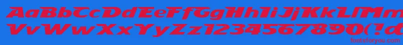 Stingray Font – Red Fonts on Blue Background