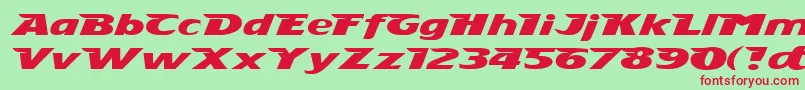 Czcionka Stingray – czerwone czcionki na zielonym tle