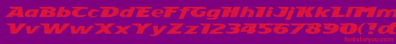 Stingray Font – Red Fonts on Purple Background