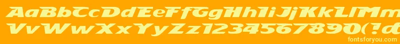 Stingray Font – Yellow Fonts on Orange Background