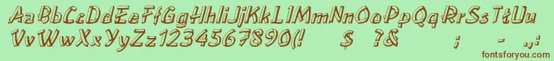 LoweaItalic Font – Brown Fonts on Green Background