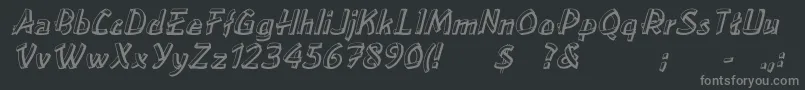 LoweaItalic-fontti – harmaat kirjasimet mustalla taustalla