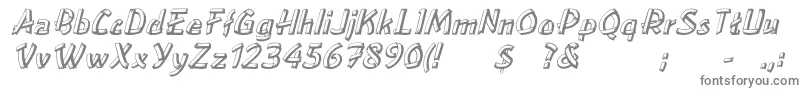 フォントLoweaItalic – 白い背景に灰色の文字