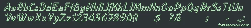 LoweaItalic Font – Green Fonts on Black Background