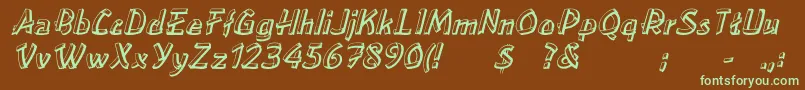 LoweaItalic Font – Green Fonts on Brown Background