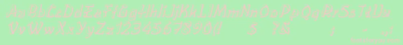 LoweaItalic Font – Pink Fonts on Green Background