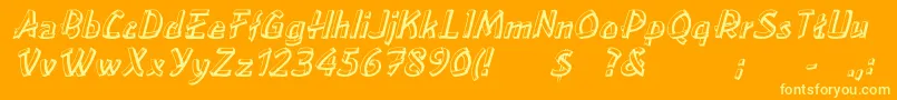 LoweaItalic Font – Yellow Fonts on Orange Background