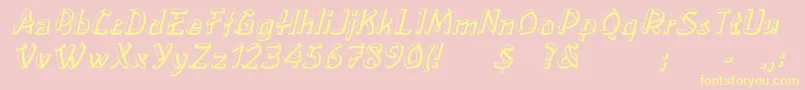 LoweaItalic Font – Yellow Fonts on Pink Background