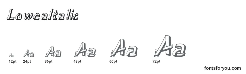 LoweaItalic Font Sizes