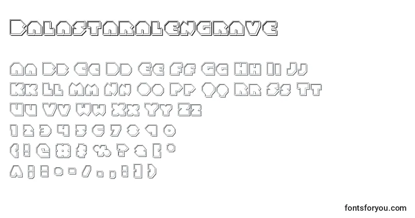 Schriftart Balastaralengrave – Alphabet, Zahlen, spezielle Symbole