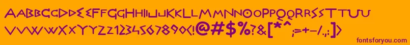 DictBold-Schriftart – Violette Schriften auf orangefarbenem Hintergrund