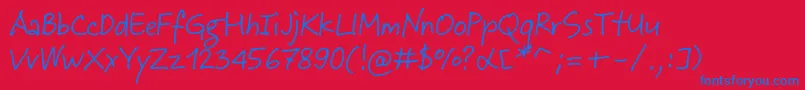 JeffScript Font – Blue Fonts on Red Background