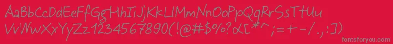 JeffScript Font – Gray Fonts on Red Background