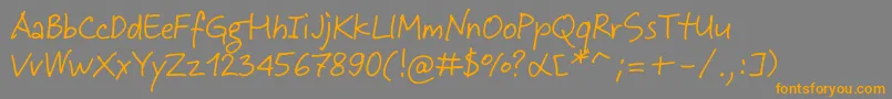 JeffScript Font – Orange Fonts on Gray Background