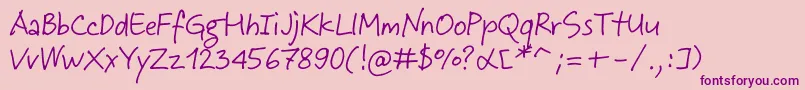 JeffScript Font – Purple Fonts on Pink Background