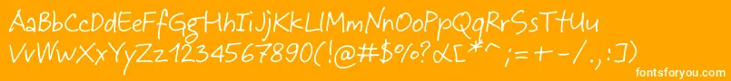 JeffScript Font – White Fonts on Orange Background