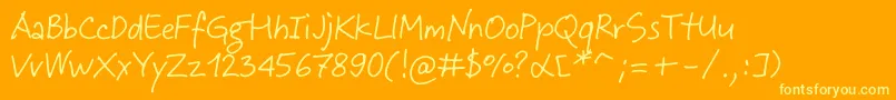 JeffScript Font – Yellow Fonts on Orange Background