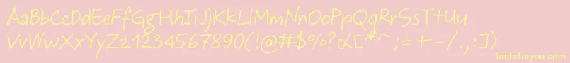 JeffScript Font – Yellow Fonts on Pink Background