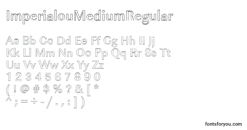 Шрифт ImperialouMediumRegular – алфавит, цифры, специальные символы