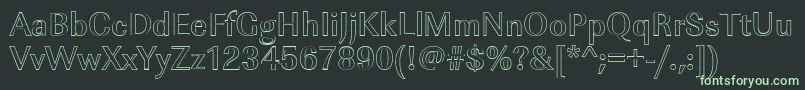 フォントImperialouMediumRegular – 黒い背景に緑の文字