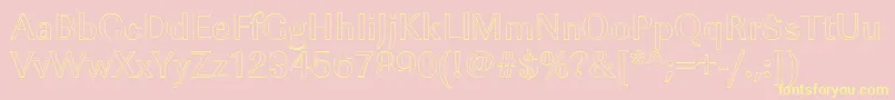 ImperialouMediumRegular-Schriftart – Gelbe Schriften auf rosa Hintergrund