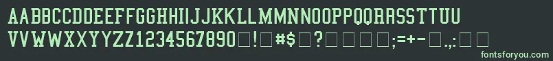 CollegeSemiCondensed-fontti – vihreät fontit mustalla taustalla