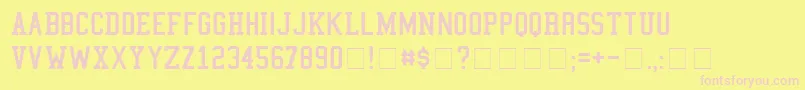 CollegeSemiCondensed-fontti – vaaleanpunaiset fontit keltaisella taustalla