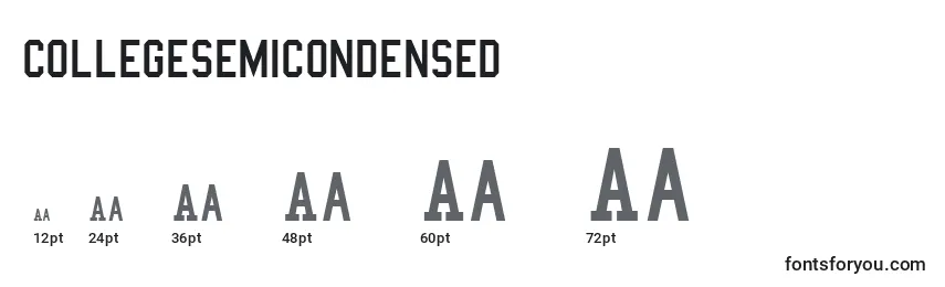 CollegeSemiCondensed Font Sizes