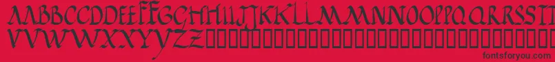 Jgjrr-Schriftart – Schwarze Schriften auf rotem Hintergrund