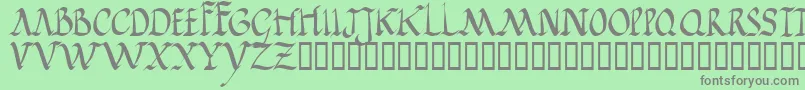 フォントJgjrr – 緑の背景に灰色の文字