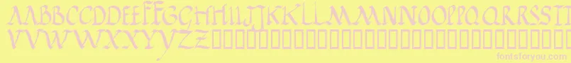 Jgjrr Font – Pink Fonts on Yellow Background